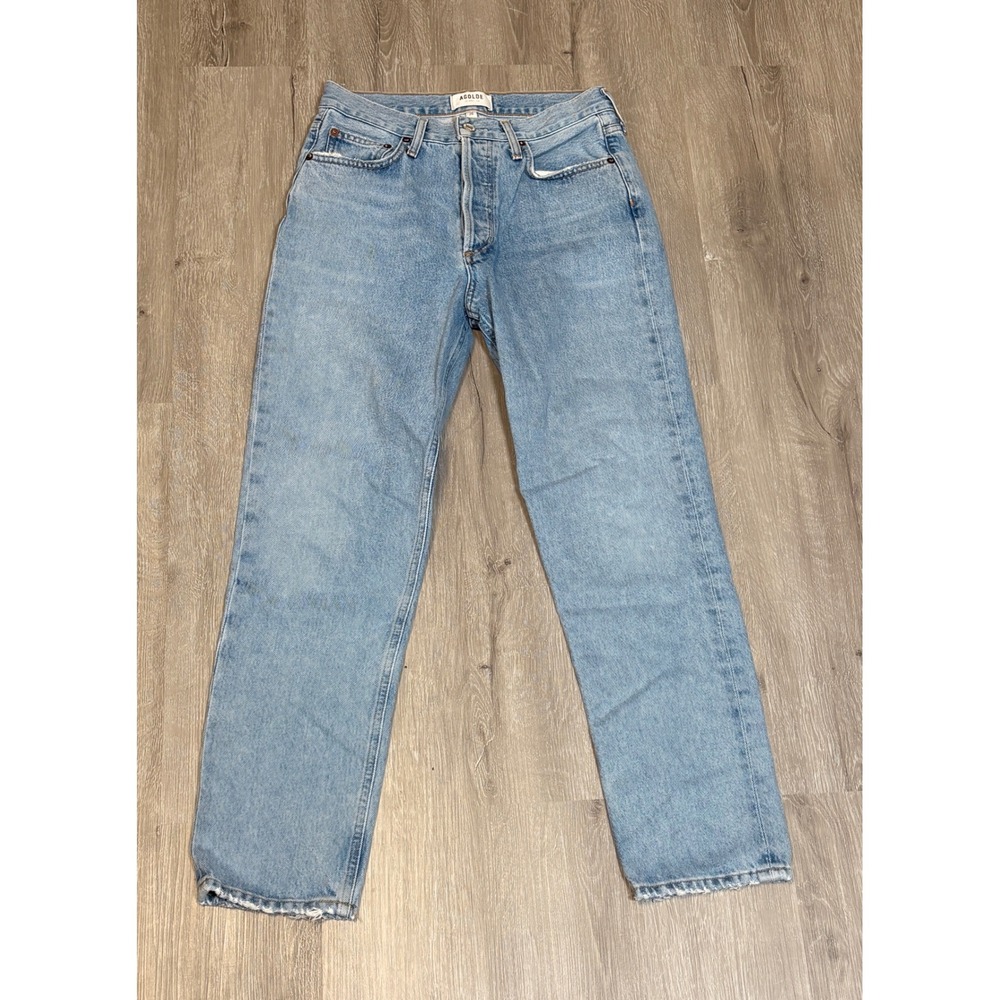 Agolde 90s Pinch Waist High Rise Straight Leg Jeans Fen Wash Blue 26 A182-1141